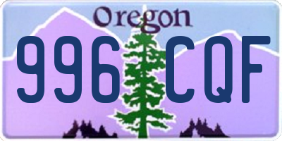 OR license plate 996CQF