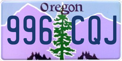 OR license plate 996CQJ