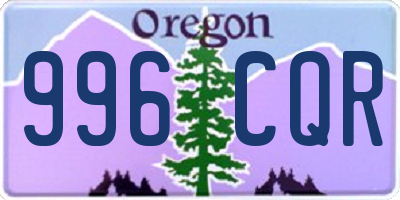 OR license plate 996CQR