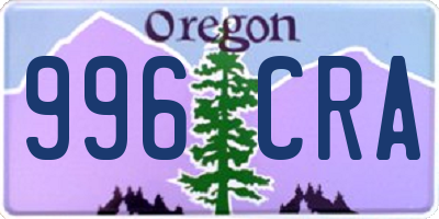 OR license plate 996CRA