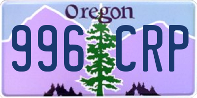 OR license plate 996CRP