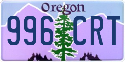OR license plate 996CRT