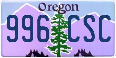 OR license plate 996CSC