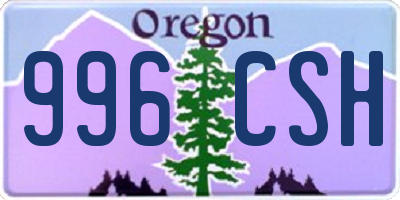 OR license plate 996CSH