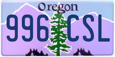 OR license plate 996CSL