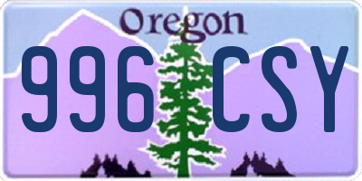 OR license plate 996CSY