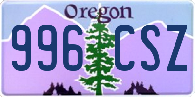 OR license plate 996CSZ