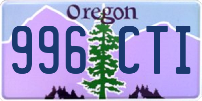 OR license plate 996CTI