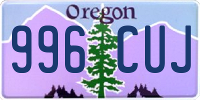 OR license plate 996CUJ