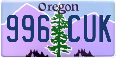 OR license plate 996CUK