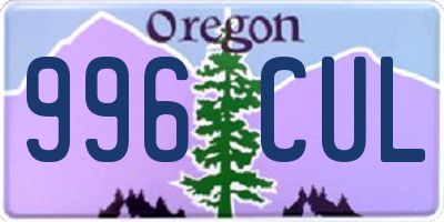 OR license plate 996CUL