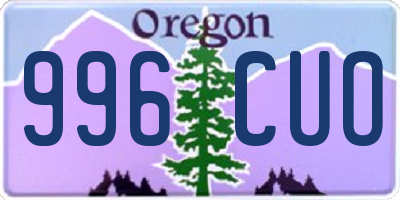 OR license plate 996CUO