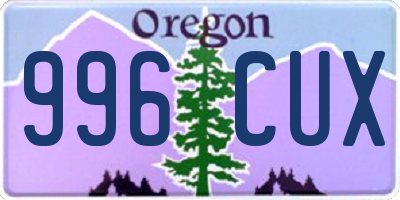 OR license plate 996CUX