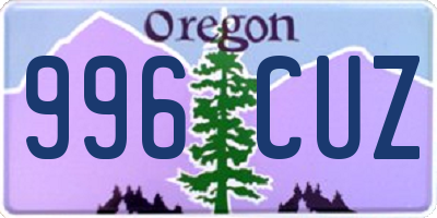 OR license plate 996CUZ