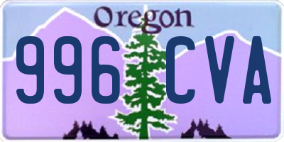 OR license plate 996CVA