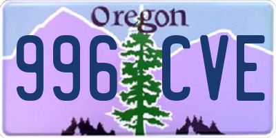 OR license plate 996CVE