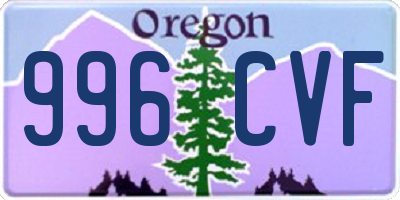 OR license plate 996CVF