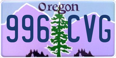 OR license plate 996CVG