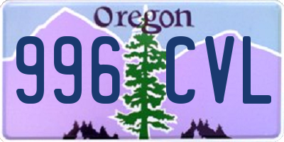 OR license plate 996CVL