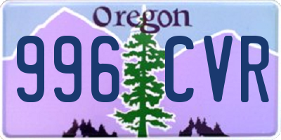 OR license plate 996CVR