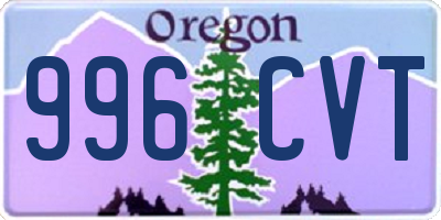 OR license plate 996CVT
