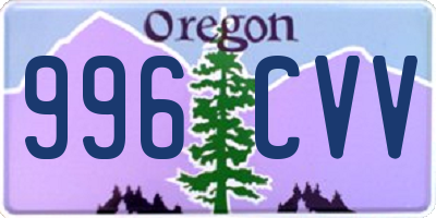 OR license plate 996CVV