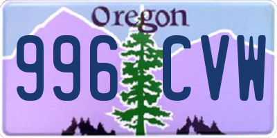 OR license plate 996CVW