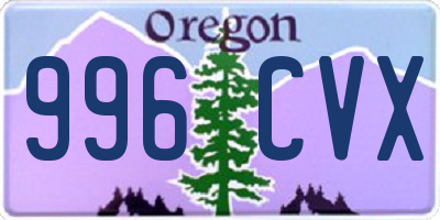 OR license plate 996CVX