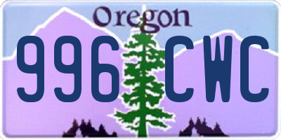OR license plate 996CWC