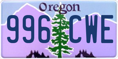 OR license plate 996CWE