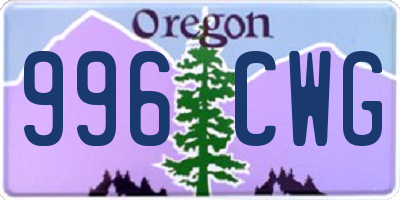 OR license plate 996CWG