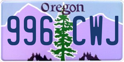 OR license plate 996CWJ