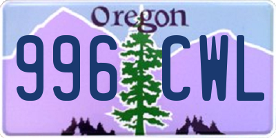 OR license plate 996CWL