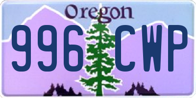 OR license plate 996CWP