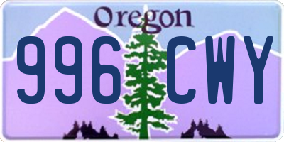 OR license plate 996CWY