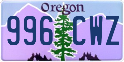 OR license plate 996CWZ