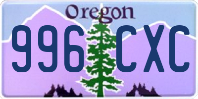 OR license plate 996CXC