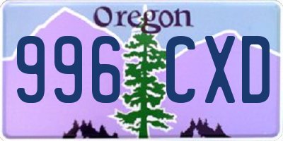 OR license plate 996CXD