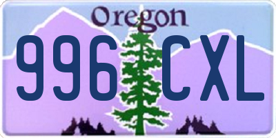 OR license plate 996CXL