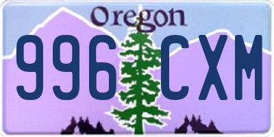 OR license plate 996CXM