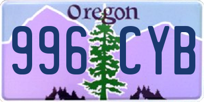 OR license plate 996CYB