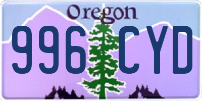OR license plate 996CYD