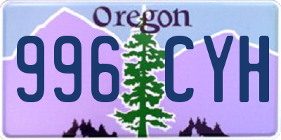 OR license plate 996CYH