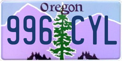 OR license plate 996CYL