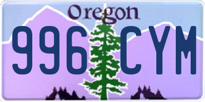 OR license plate 996CYM