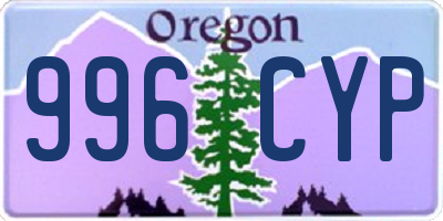 OR license plate 996CYP