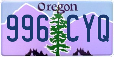 OR license plate 996CYQ