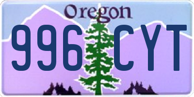 OR license plate 996CYT