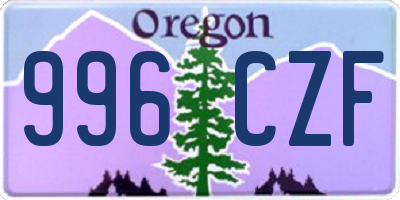 OR license plate 996CZF