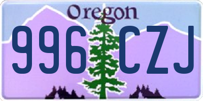 OR license plate 996CZJ